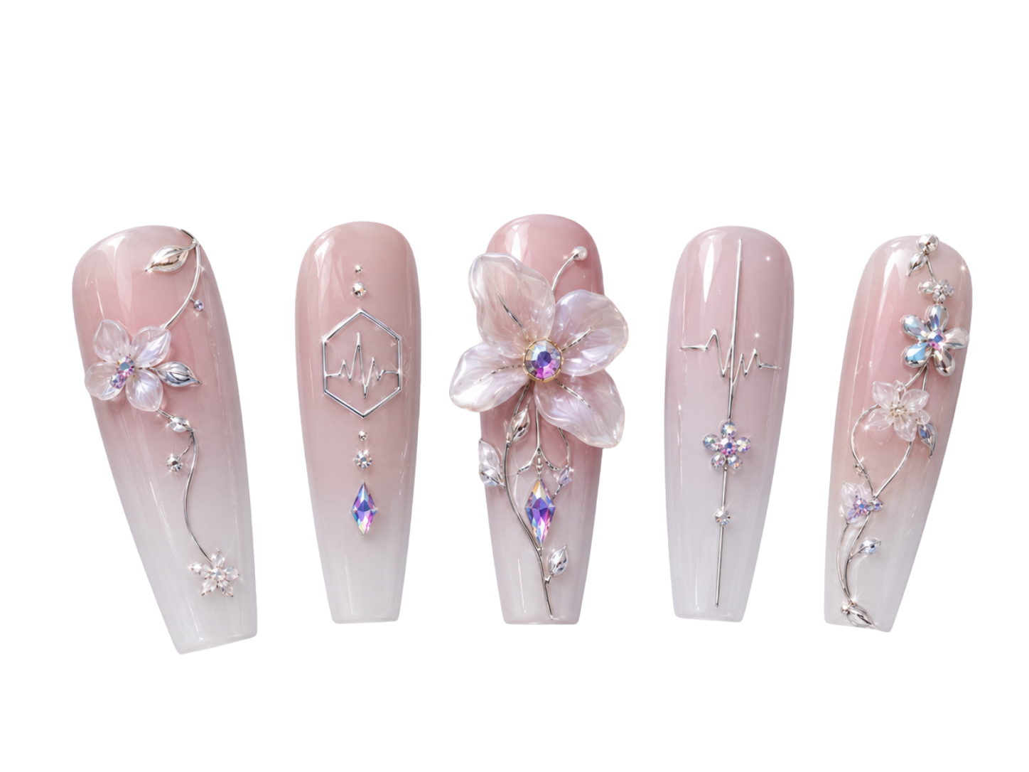 pearl bloom press-on nails