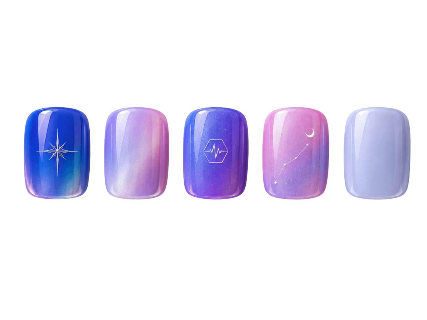 blue validator press-on nails