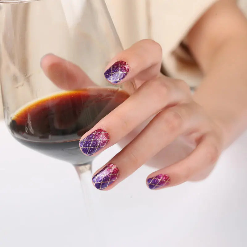 Grape Grid - Graphic Polish Wraps